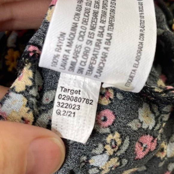 THE NINES BY HATCH | Tie Sleeve Crepe Maternity Blouse Floral Print | Size L - Picture 9 of 11